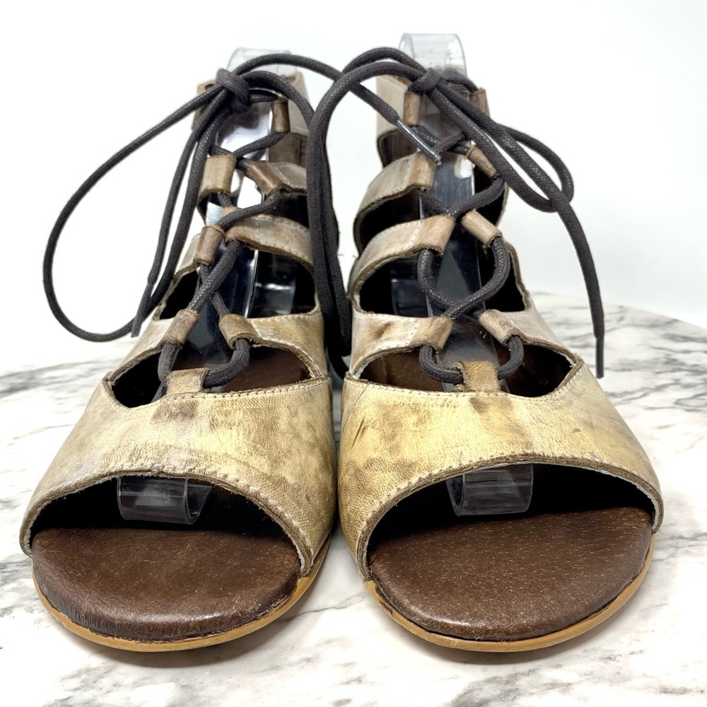 Roan By BedStu Winnie Lace Up Leather Sandals 7.5 Bohemian Moto Edgy Festival - Picture 4 of 16